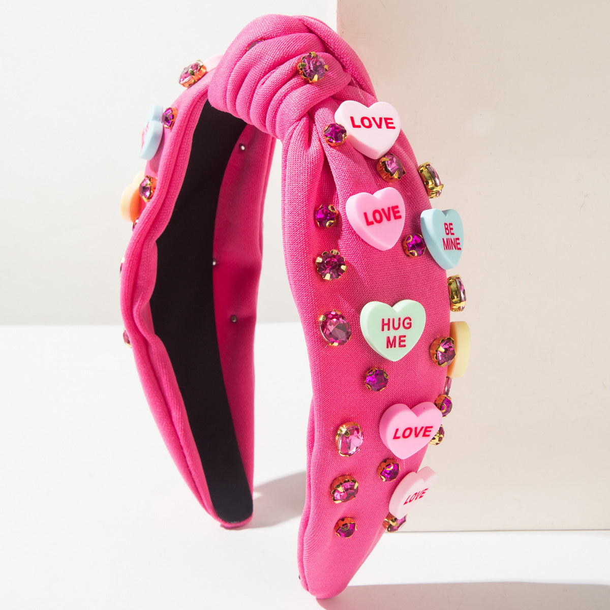 Wholesale Valentine's Day Heart-shaped Letter Hand-knotted Diamond  Hair Clips